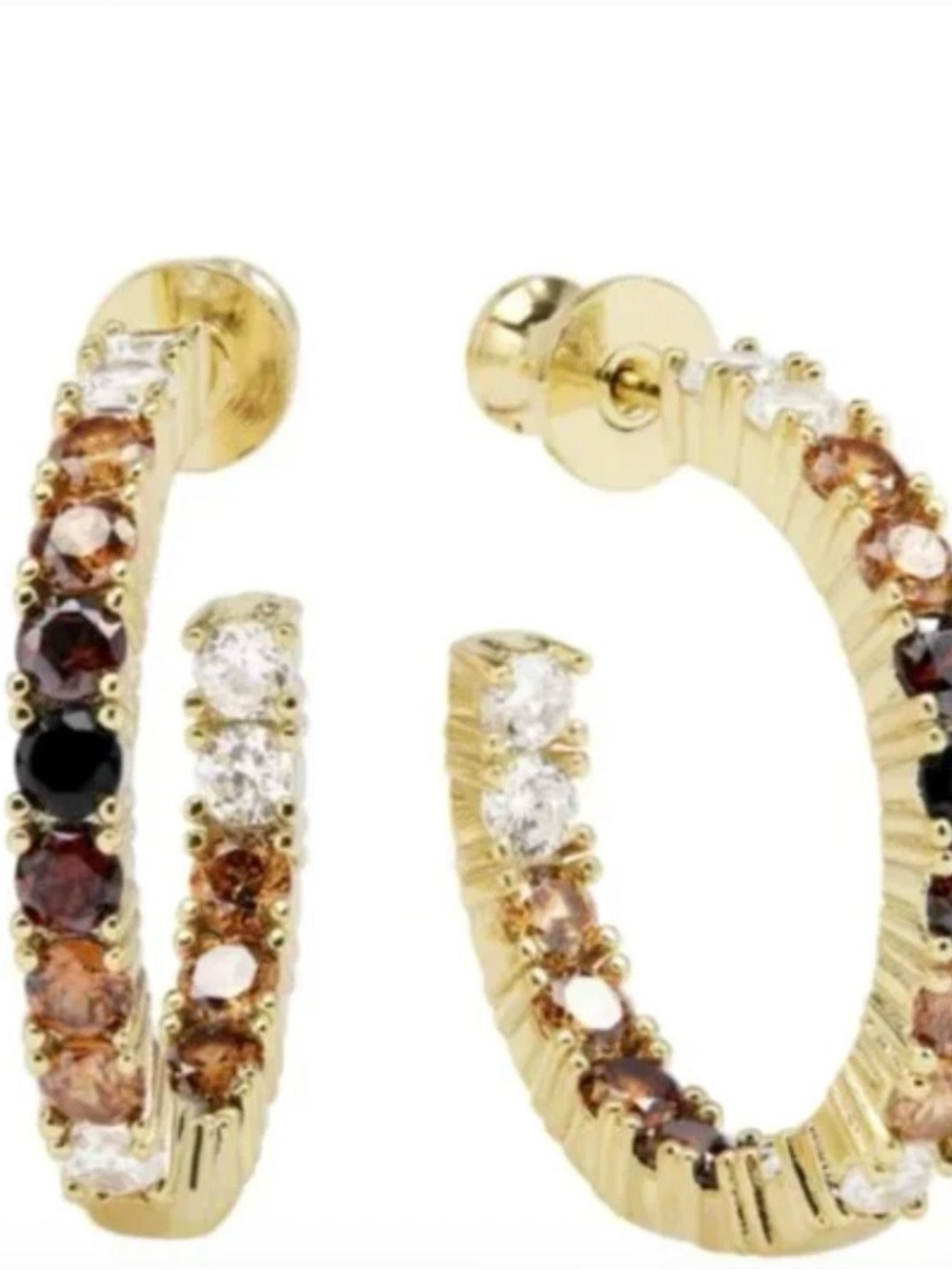 ISO Melinda Maria Gold Chocolate Ombré Heiress Hoops